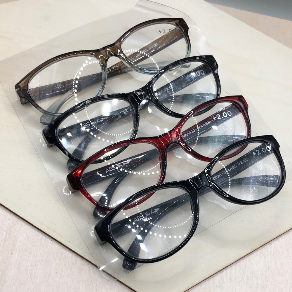 ABS Allen Schwartz Premium Reading Glasses 4 Pack Unisex - +2.00